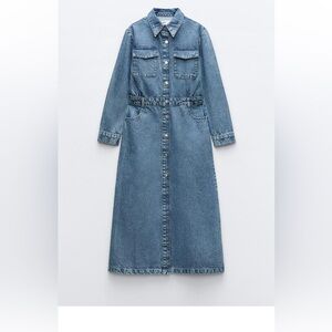 Zara denim midi dress